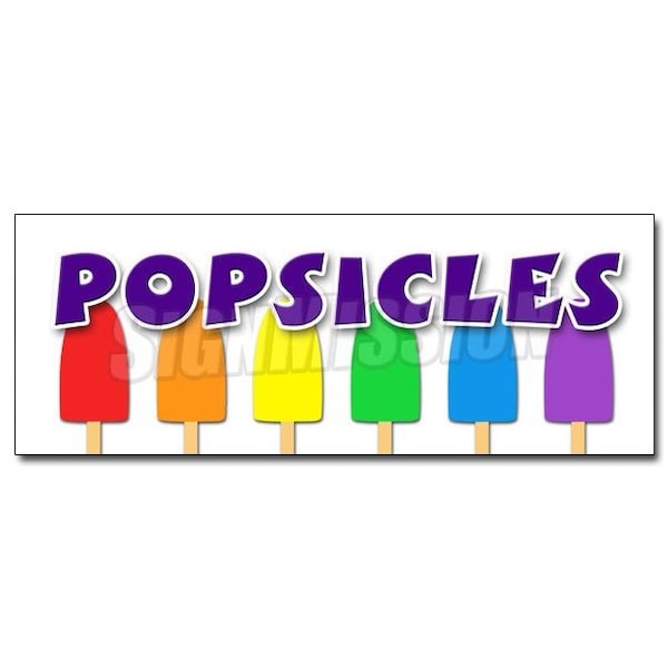 POPSICLES DECAL sticker frozen fruit dessert ice pop stick freeze pop ice, D-24 Popsicles